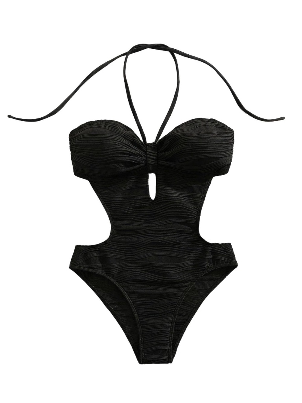 Women's One Piece Swimsuit Cut Out Halter Open Back Bathing Suit Swim